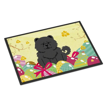 Carolines Treasures 24 x 36 in. Easter Eggs Chow Chow Black Indoor or Outdoor Mat BB6143JMAT